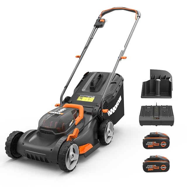 Tondeuse sans fil WORX WG743E avec carter de 40 cm et deux packs PowerShare