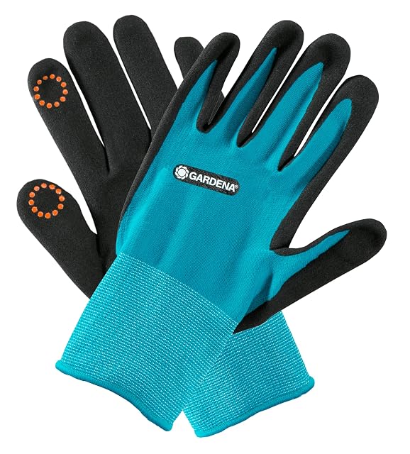 Gant de plantation de jardin à paume nitrile et bouts de doigts tactiles