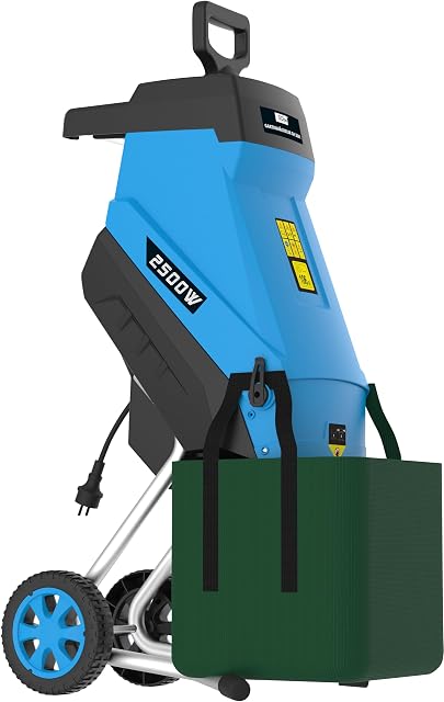 Broyeur de jardin électrique Güde GH 2501 avec sac de ramassage de 45 litres
