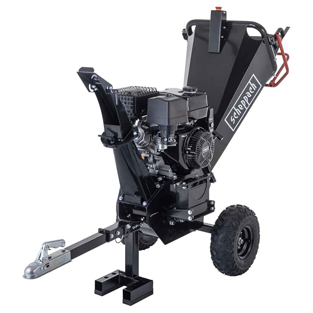 Broyeur thermique Scheppach PGS420E avec moteur de 420 cm³ et attelage à boule