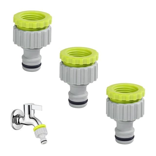 Jeu de trois nez de robinet de jardin pour raccordement de tuyau