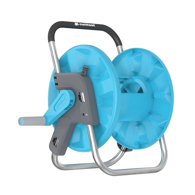 Support aluminium pour tuyau d’arrosage avec poignée caoutchoutée