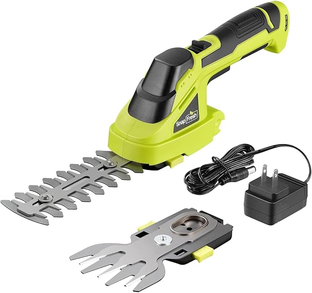 Cisaille à gazon sans fil avec lame arbustes interchangeable