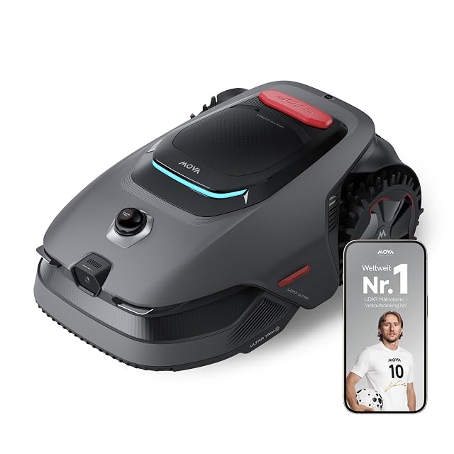 Robot tondeuse MOVA LiDAX Ultra 1200 avec navigation LiDAR 3D et roues tout-terrain