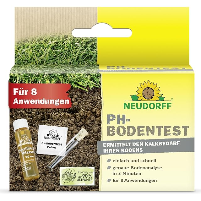 Kit de test de pH chimique du sol avec tube, poudre et échelle de couleurs